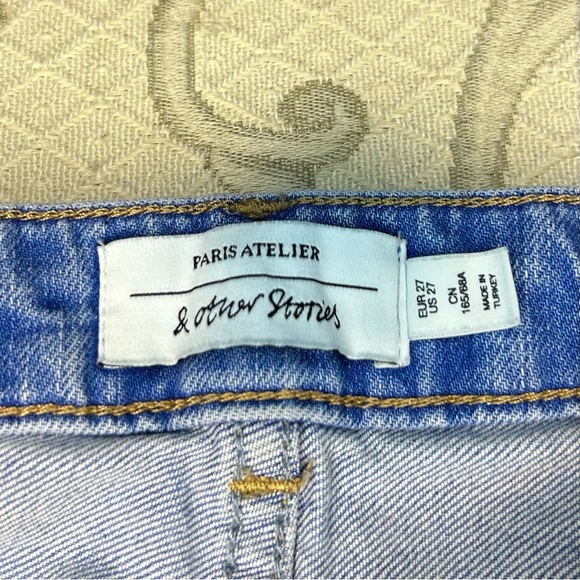 Paris Atelier & Other Stories Bright Blue Wash Straight Leg Jeans Sz 27 - Picture 5 of 8